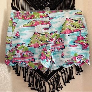 women crown and ivy ruffle shorts
